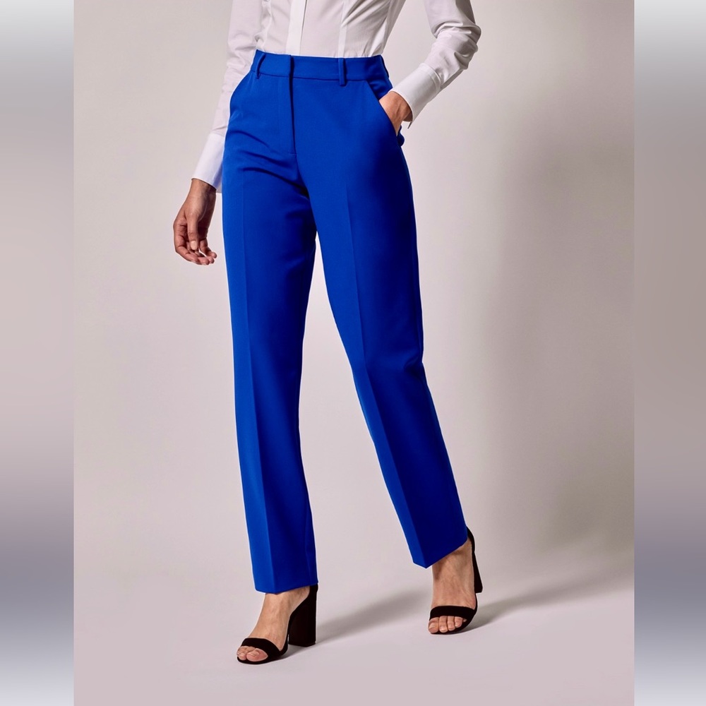 Banana Republic Royal Blue Fluid Straight Leg Ankle Trouser Pants NWT